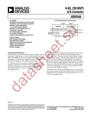 AD9054ABST-200 datasheet  